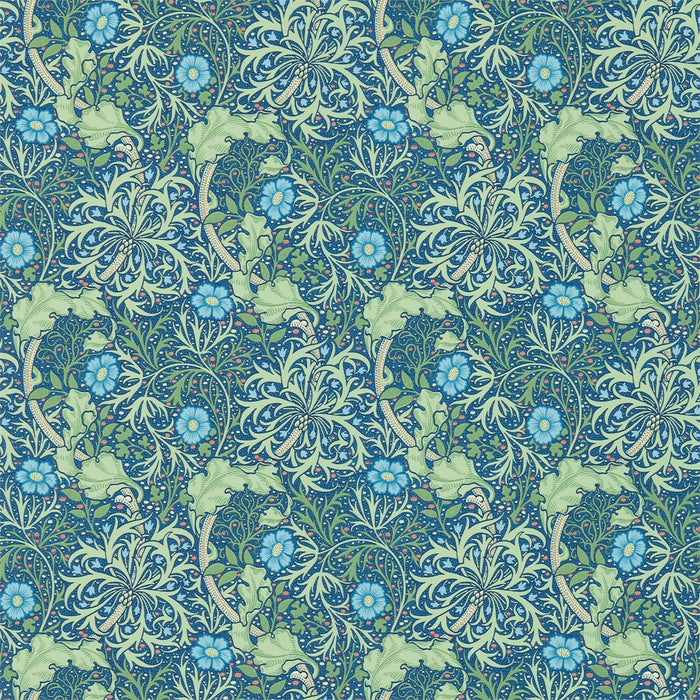 Morris & Co Morris Seaweed Cobalt/Thyme 214713 Wallpaper DM3W214713