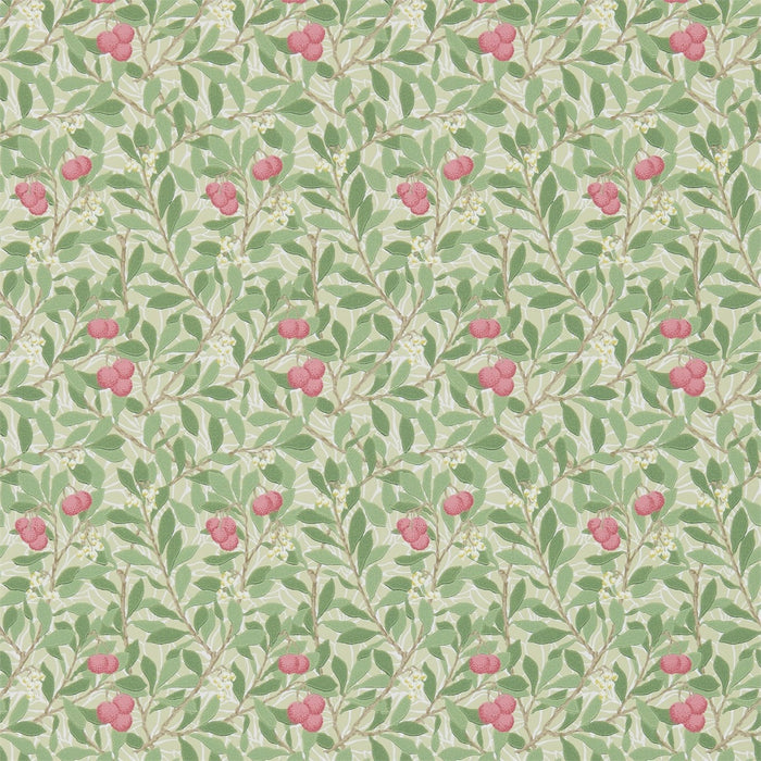 Morris & Co Arbutus Olive/Pink 214720 Wallpaper DM3W214720