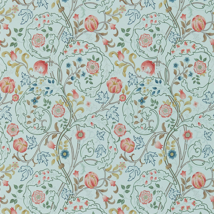 Morris & Co Mary Isobel Silk Blue/Pink 214731 Wallpaper DM3W214731