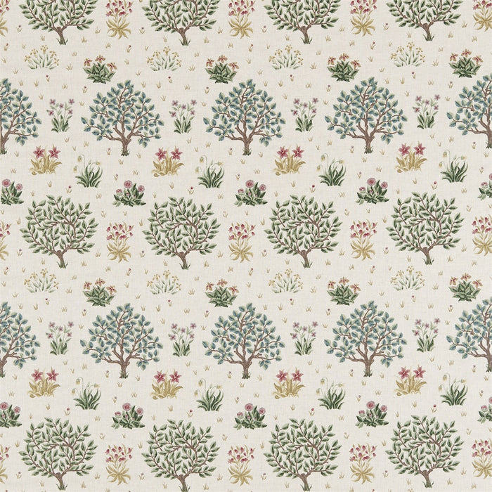 Morris & Co Orchard Bayleaf/Rose 220304 Fabric DM6F220304