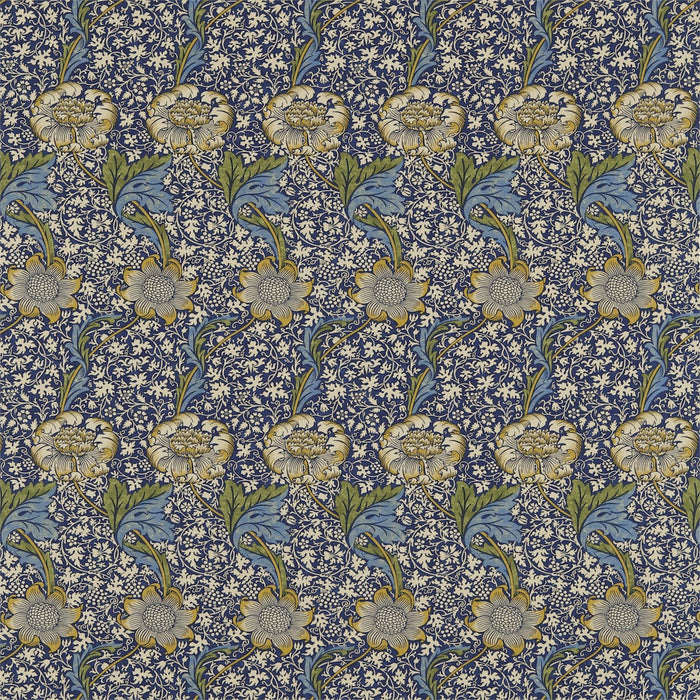 Morris & Co Kennet Indigo/Gold 220322 Fabric DM6F220322