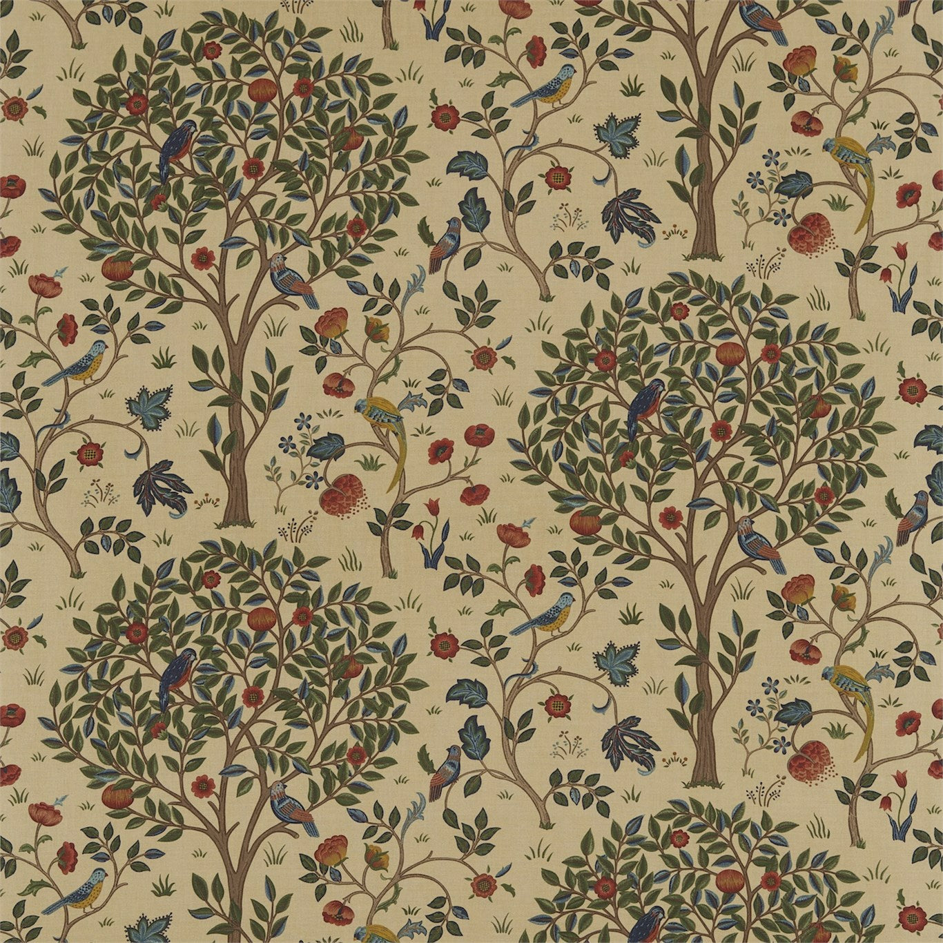 Morris & Co Kelmscott Tree Forest/Gold 220328 Fabric DM6F220328