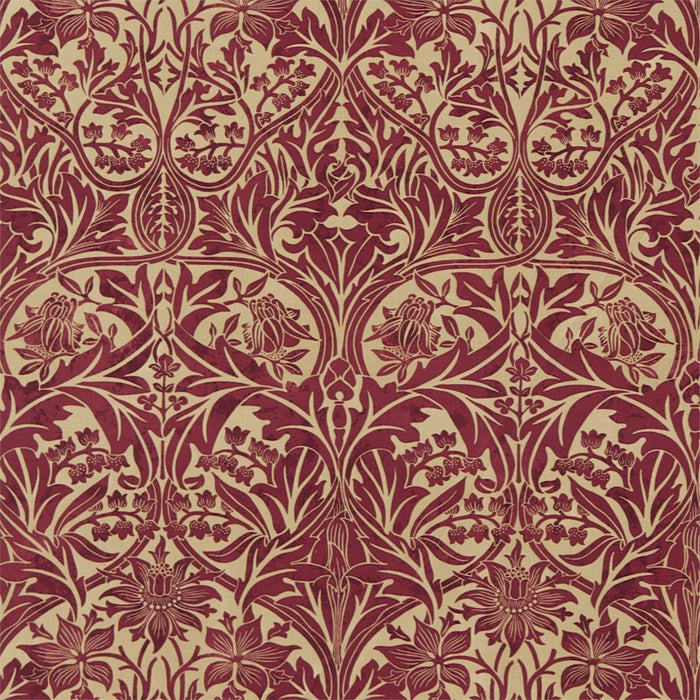 Morris & Co Bluebell Claret/Gold 220332 Fabric DM6F220332