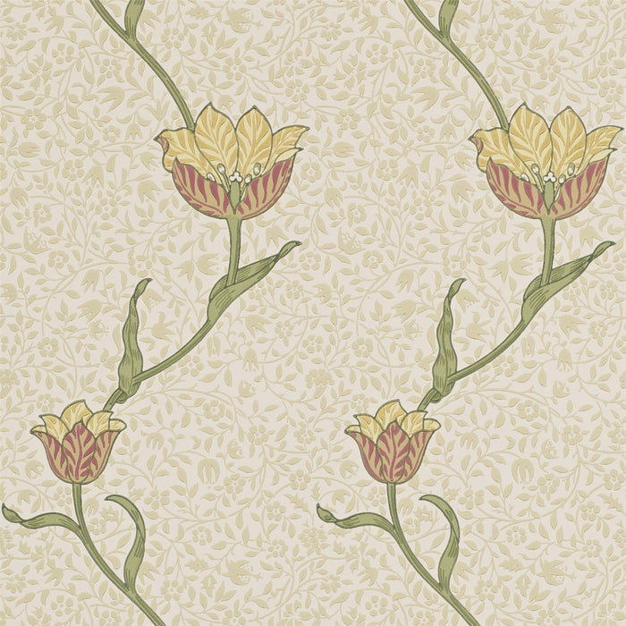 Morris & Co Garden Tulip Russet/Lichen 210392 Wallpaper DM6P210392