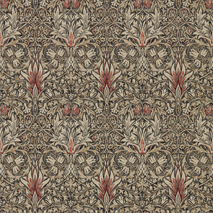 Morris & Co Snakeshead Charcoal/Spice 216425 Wallpaper DMA4216425