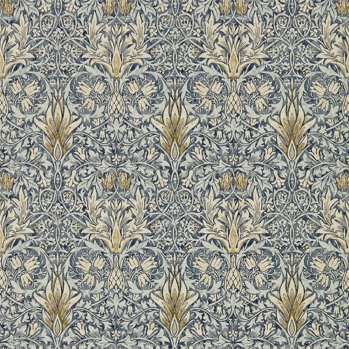 Morris & Co Snakeshead Indigo/Cumin 216428 Wallpaper DMA4216428