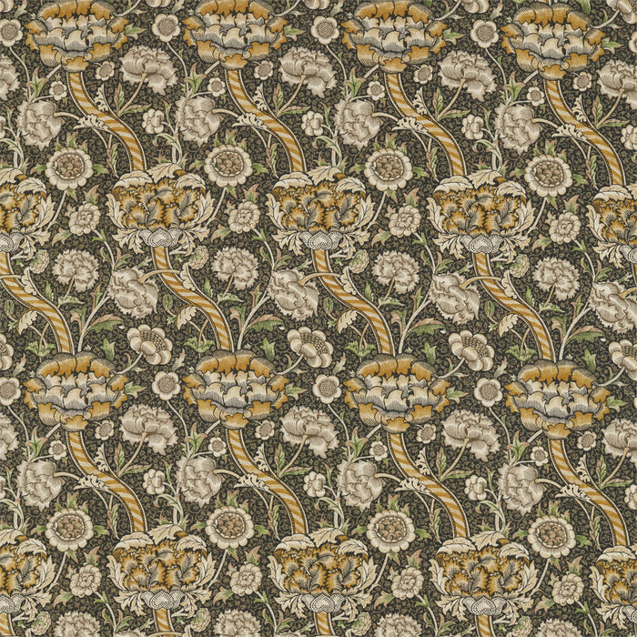 Morris & Co Wandle Charcoal/Mustard 226397 Fabric DMA4226397