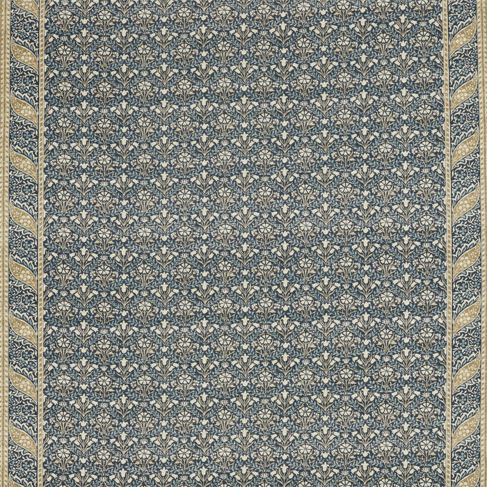 Morris & Co Morris Bellflowers Indigo/Sage 226403 Fabric DMA4226403