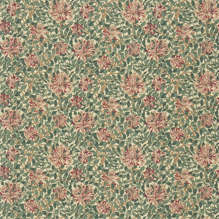 Morris & Co Honeysuckle Bottle Green/Mulberry HS203 Fabric DMC1HS203