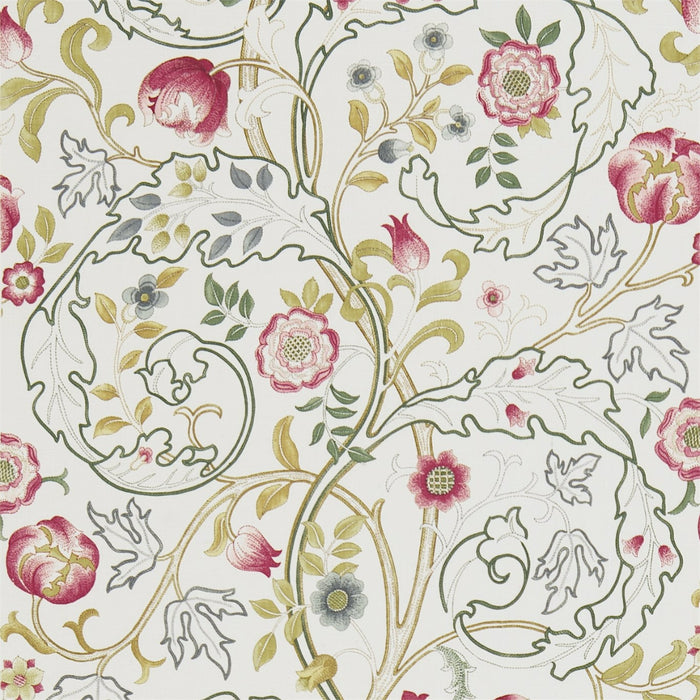 Morris & Co Mary Isobel Pink/Ivory MA204 Fabric DMCOMA204