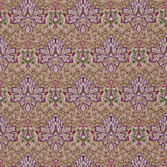 Morris & Co Artichoke Aubergin/Gold 234543 Fabric DMEM234543