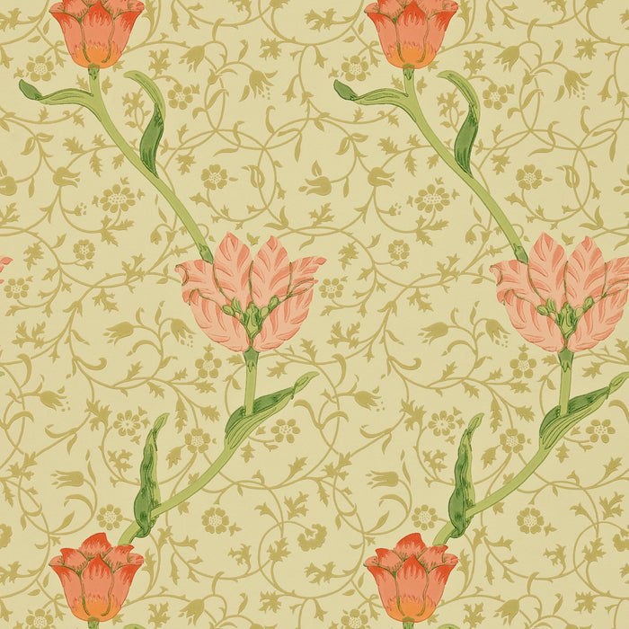 Morris & Co Garden Tulip Vanilla/Russet GU102 Wallpaper DMI1GU102