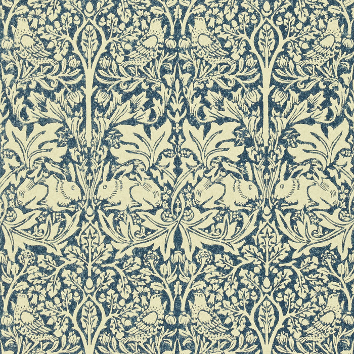 Morris & Co Brer Rabbit Indigo/Vellum BR105 Wallpaper DMORBR105