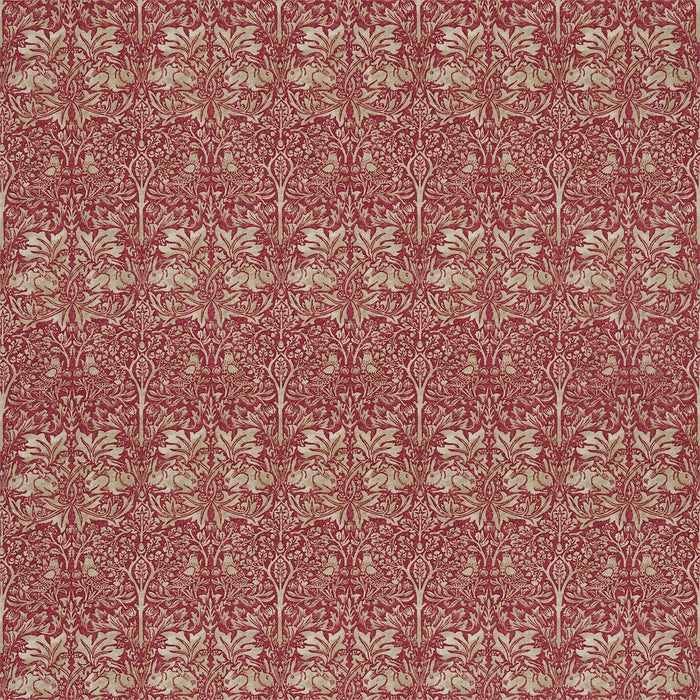 Morris & Co Brer Rabbit Red/Hemp BR201 Fabric DMORBR201