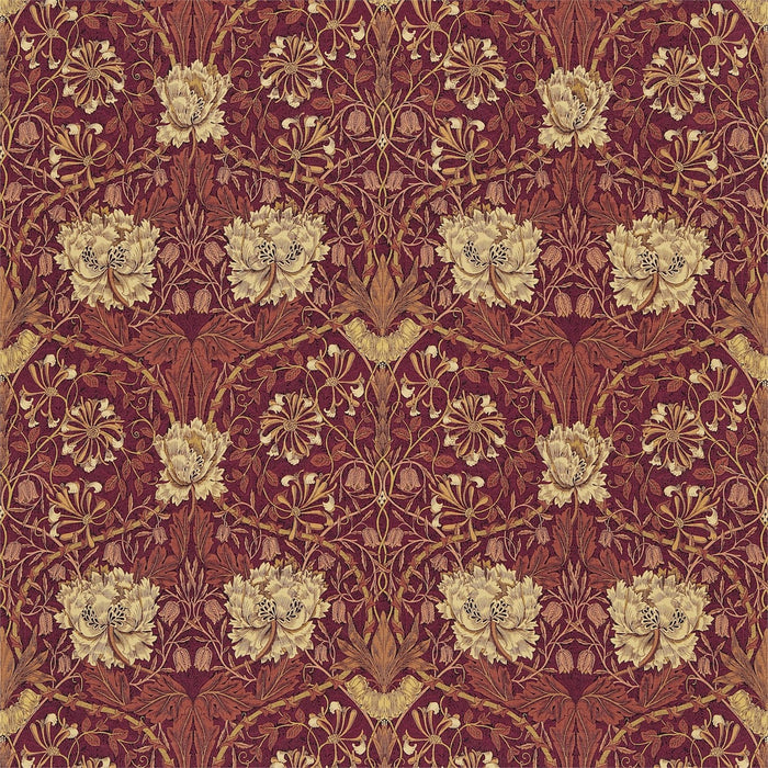 Morris & Co Honeysuckle & Tulip Brick/Russet HO203 Fabric DMORHO203