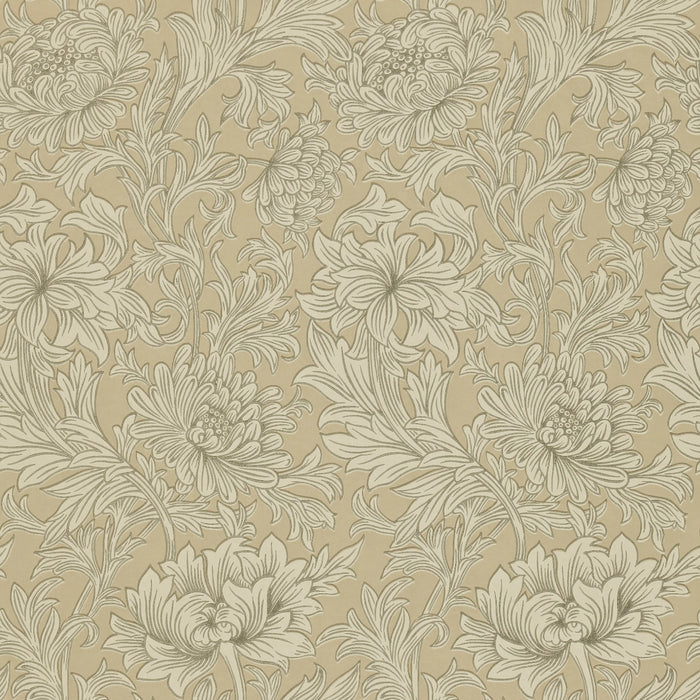 Morris & Co Chrysanthemum Toile Ivory/Gold CH103 Wallpaper DMOWCH103