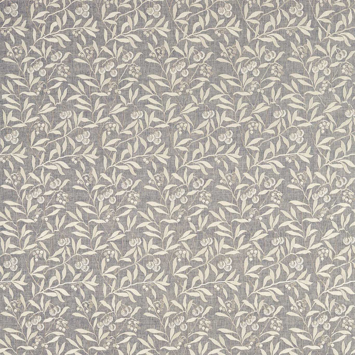 Morris & Co Pure Arbutus Embroidery Inky Grey 236618 Fabric DMPN236618