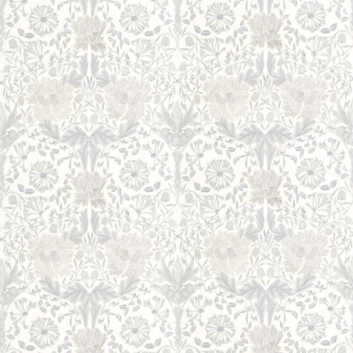 Morris & Co Pure Honeysuckle & Tulip Embroidery Lightish Grey 236650 Fabric DMPN236650