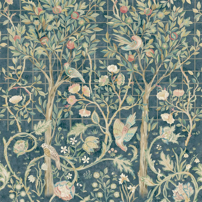 Morris & Co Melsetter Indigo Rose 216706 Wallpaper DMSW216706