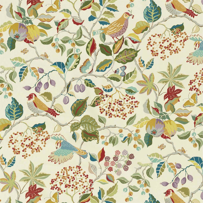 Sanderson Birds & Berries Rowan Berry 226729 Fabric DNTF226729