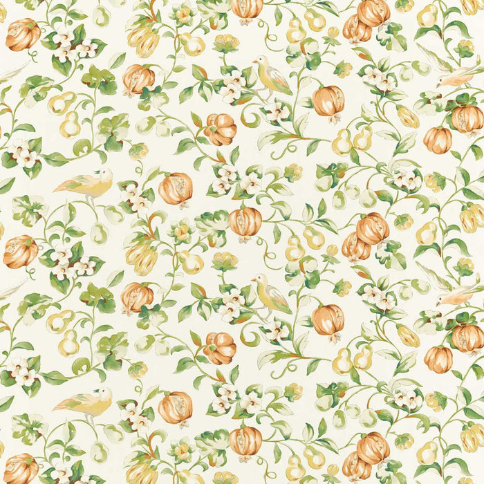 Sanderson Pear & Pomegranate Teal/ Papaya 226859 Fabric DOSF226859