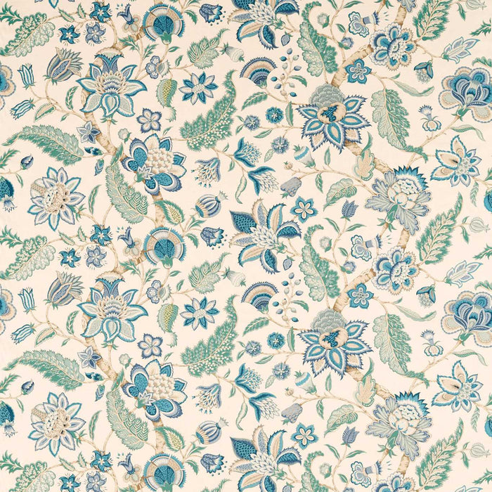 Sanderson Newnham Courtney Eucalyptus/Cadet Blue 226887 Fabric DOSF226887