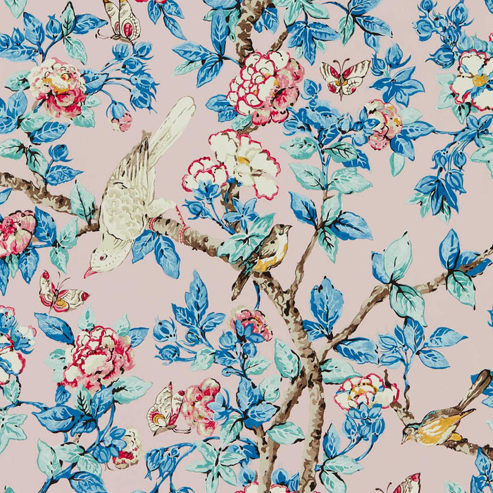 Sanderson Caverley Rose/French Blue 217035 Wallpaper DOSW217035