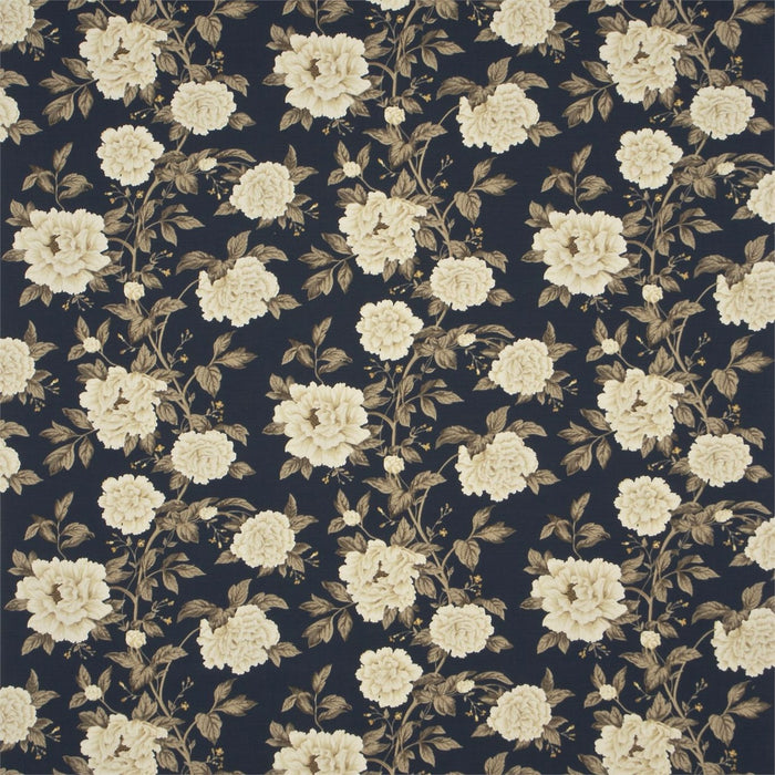 Sanderson Peony Tree Midnight Blue/Primrose PT205 Fabric DPEMPT205