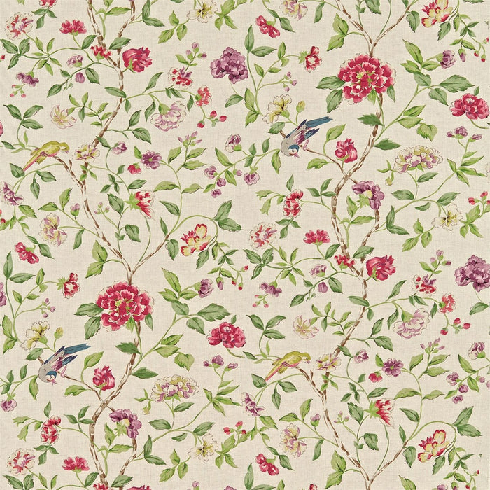 Sanderson Sissinghurst Moss/ Strawberry 222078 Fabric DRCH222078