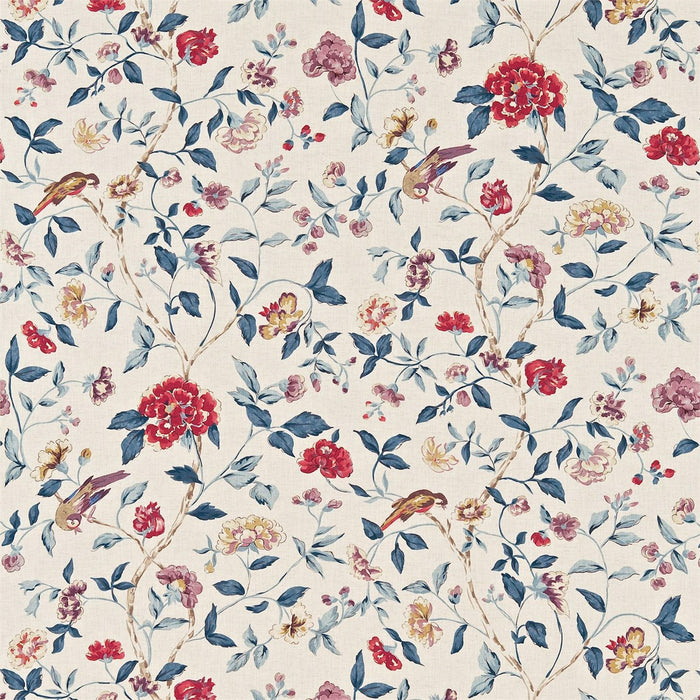 Sanderson Sissinghurst Indigo/ Ruby 222079 Fabric DRCH222079