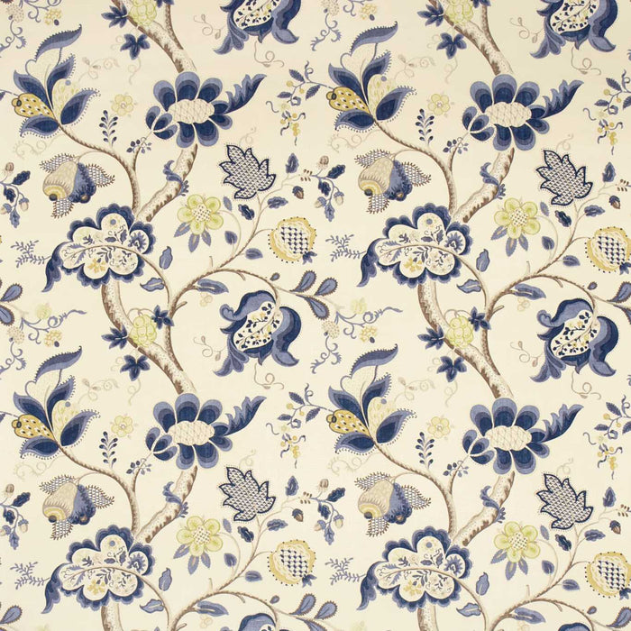 Sanderson Roslyn Indigo/ Gold RO202 Fabric DVIPRO202