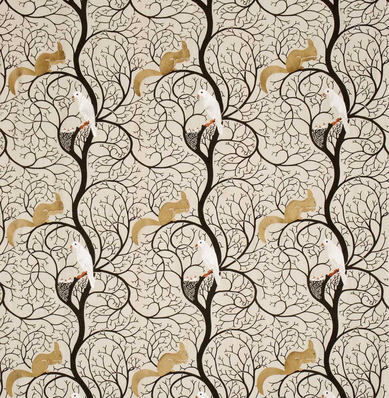 Sanderson Squirrel & Dove Mulberry/ Linen SQ301 Fabric DVIPSQ301