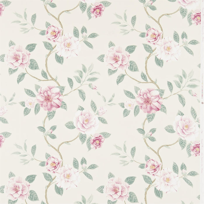 Sanderson Christabel Rose/Pewter 223288 Fabric DVOY223288