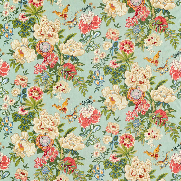 Sanderson Emperor Peony Jade/Apricot 226963 Fabric DWAT226963