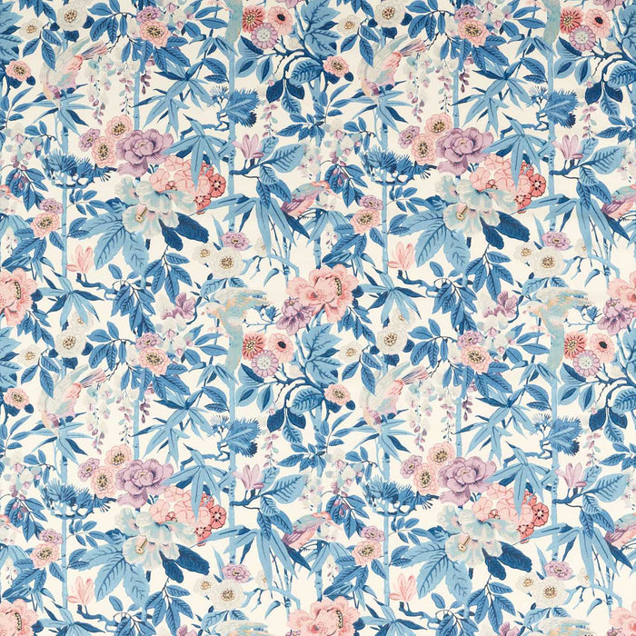 Sanderson Bamboo & Bird China Blue /Lotus Pink 226970 Fabric DWAT226970