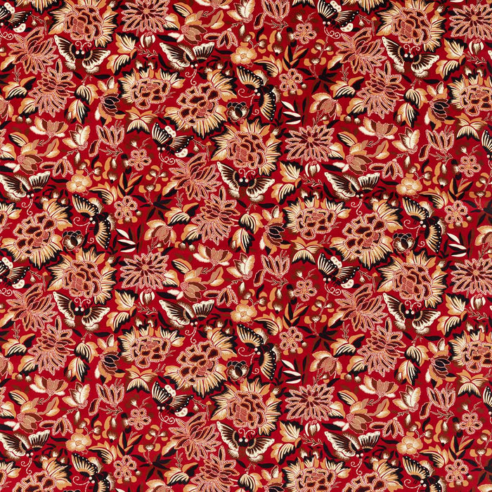 Sanderson Amara Butterfly Cinnabar/Ink Black 226974 Fabric DWAT226974