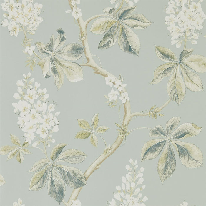 Sanderson Chestnut Tree Grey Blue/Sage 215708 Wallpaper DWOW215708