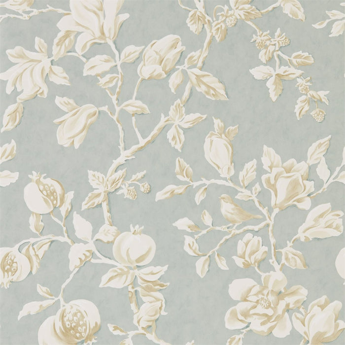 Sanderson Magnolia & Pomegranate Grey Blue/Parchment 215724 Wallpaper DWOW215724