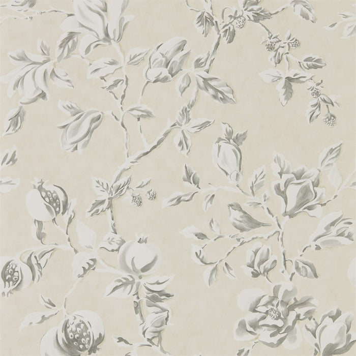 Sanderson Magnolia & Pomegranate Ivory/Charcoal 215726 Wallpaper DWOW215726