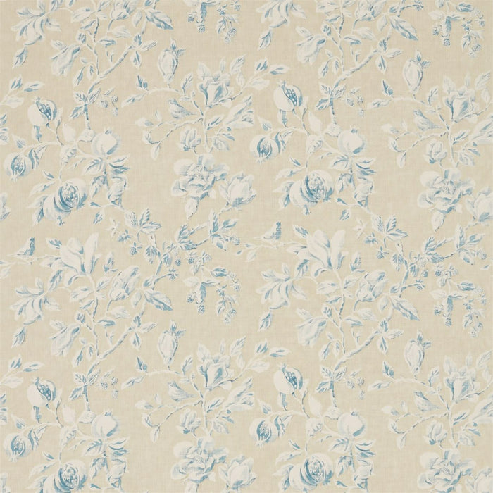 Sanderson Magnolia & Pomegranate Parchment/Sky Blue 225508 Fabric DWOW225508