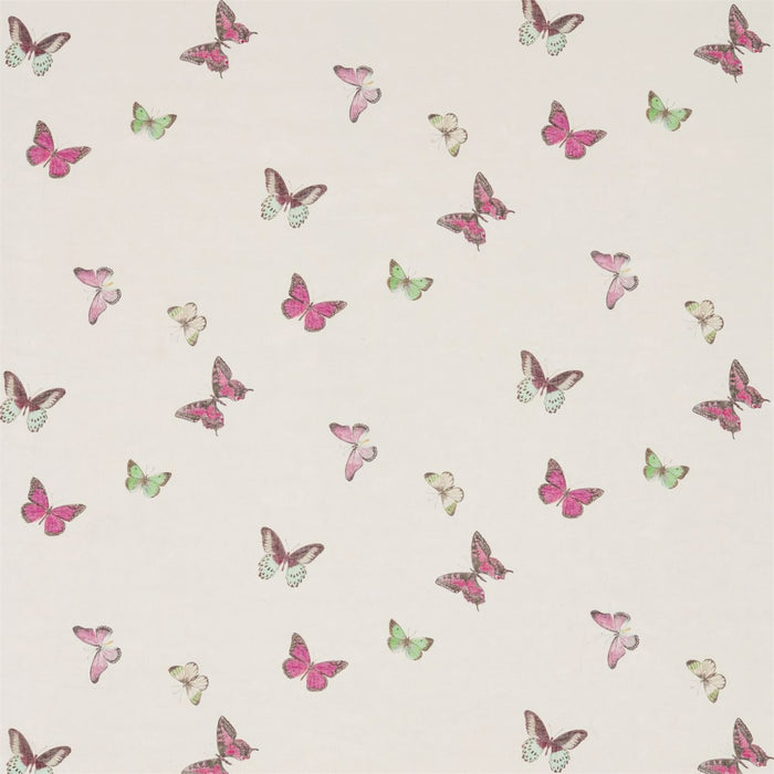 Sanderson Butterfly Voile Fuchsia/Cream 225512 Fabric DWOW225512