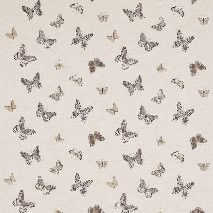 Sanderson Butterfly Embroidery Charcoal/Walnut 235600 Fabric DWOW235600