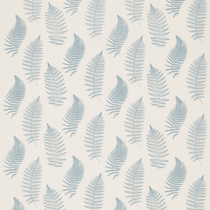 Sanderson Fern Embroidery Powder Blue 235609 Fabric DWOW235609