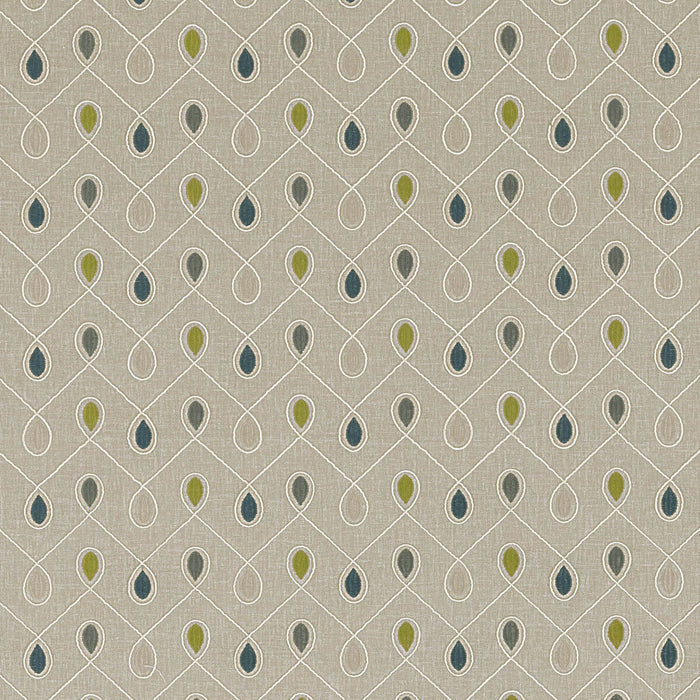 Clarke & Clarke Healey Teal/Acacia Fabric F0936/06.CAC.0