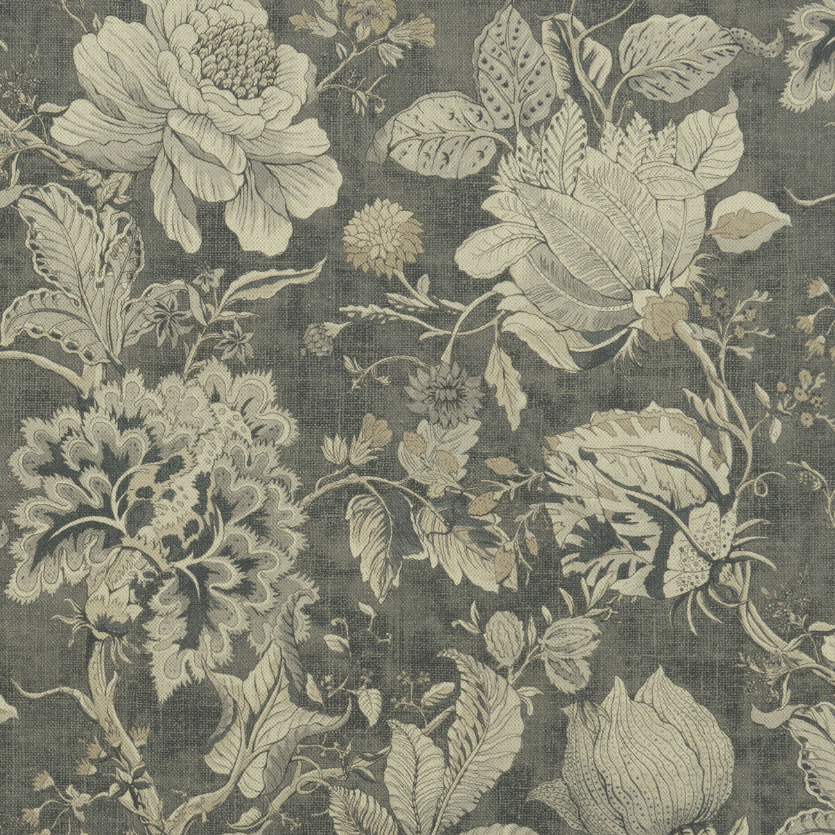 Clarke & Clarke Sissinghurst Charcoal Fabric F1048/01.CAC.0