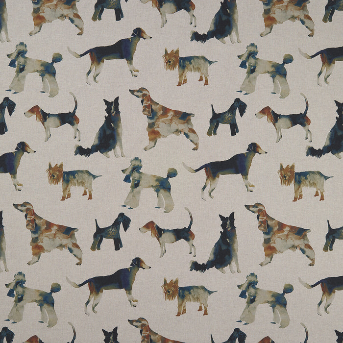 Clarke & Clarke Walkies Linen Fabric F1176/01.CAC.0