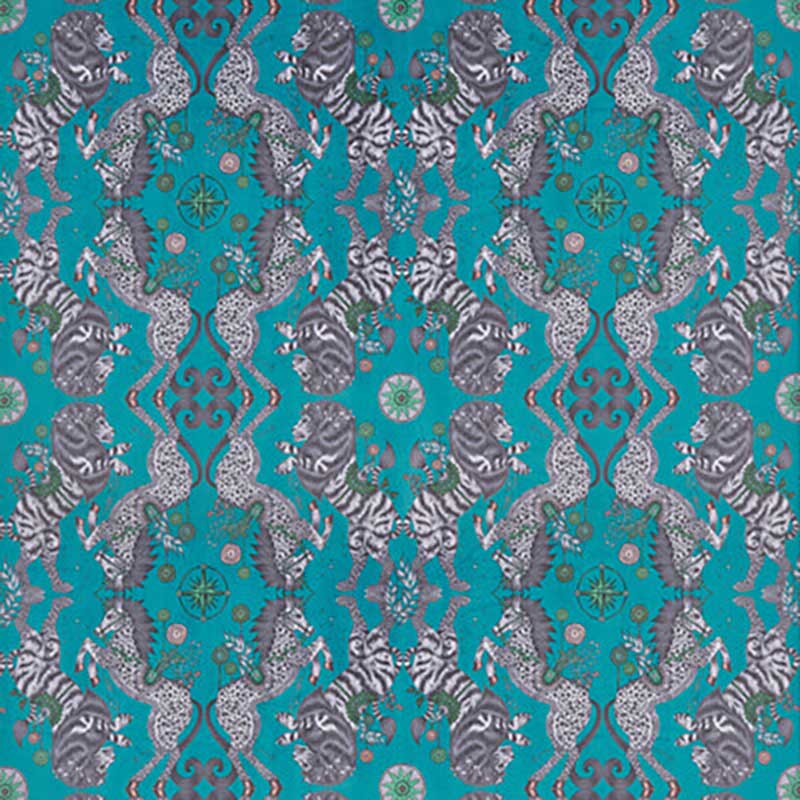 Clarke & Clarke Caspian Velvet Teal Fabric F1474/03.CAC.0