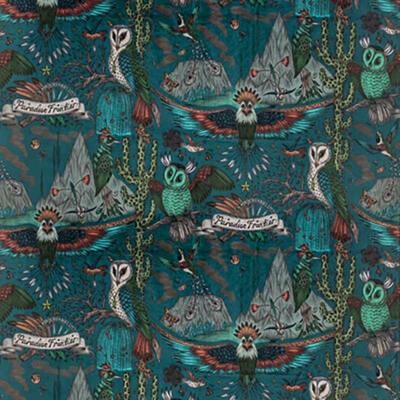 Clarke & Clarke Frontier Velvet Teal Fabric F1476/01.CAC.0