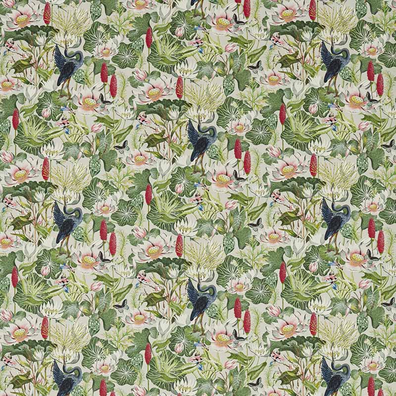 Clarke & Clarke Waterlily Dove Fabric F1605/01.CAC.0