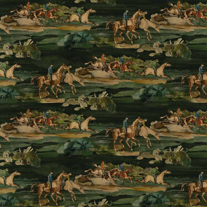 Mulberry Home Morning Gallop Velvet Teal Fabric FD295.R11.0